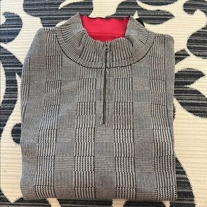 Paul Fredrick Black and White Cardigan Sweater